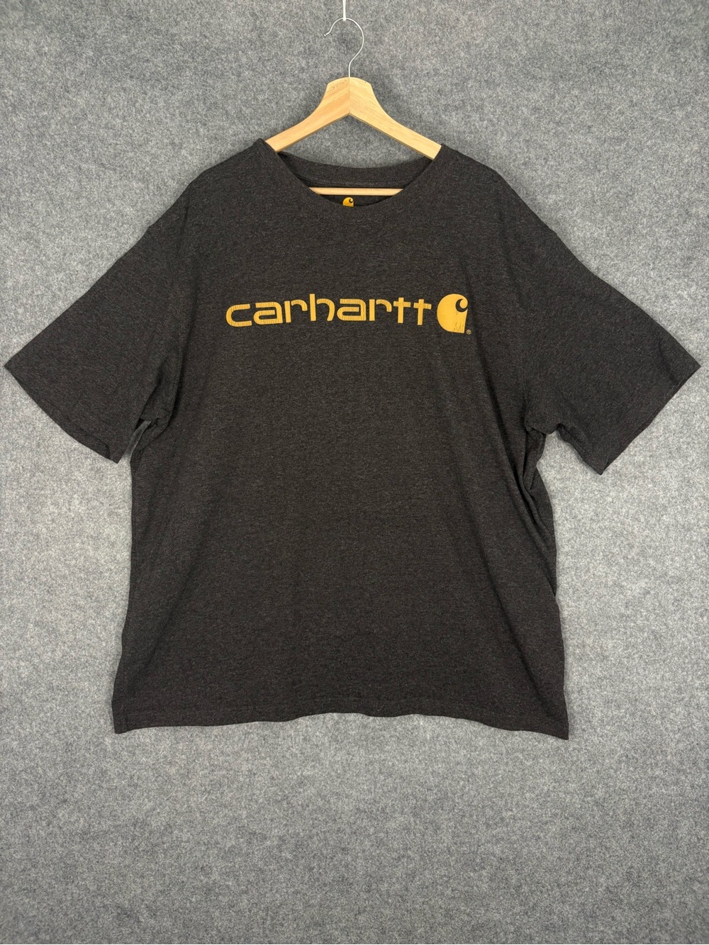 Carhartt Short-Sleeve Crew Tee in Charcoal with Gold Logo